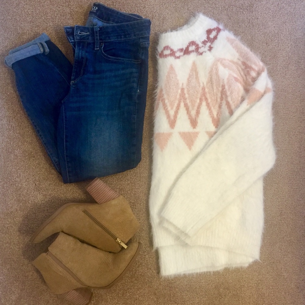 NWT Lauren Conrad Boatneck Fairisle Sweater